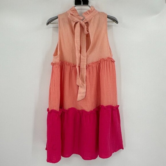 Pomander Place by Tuckernuck Sunset Colorblock Gauze Morgan Dress Tiered sz S - Picture 4 of 7